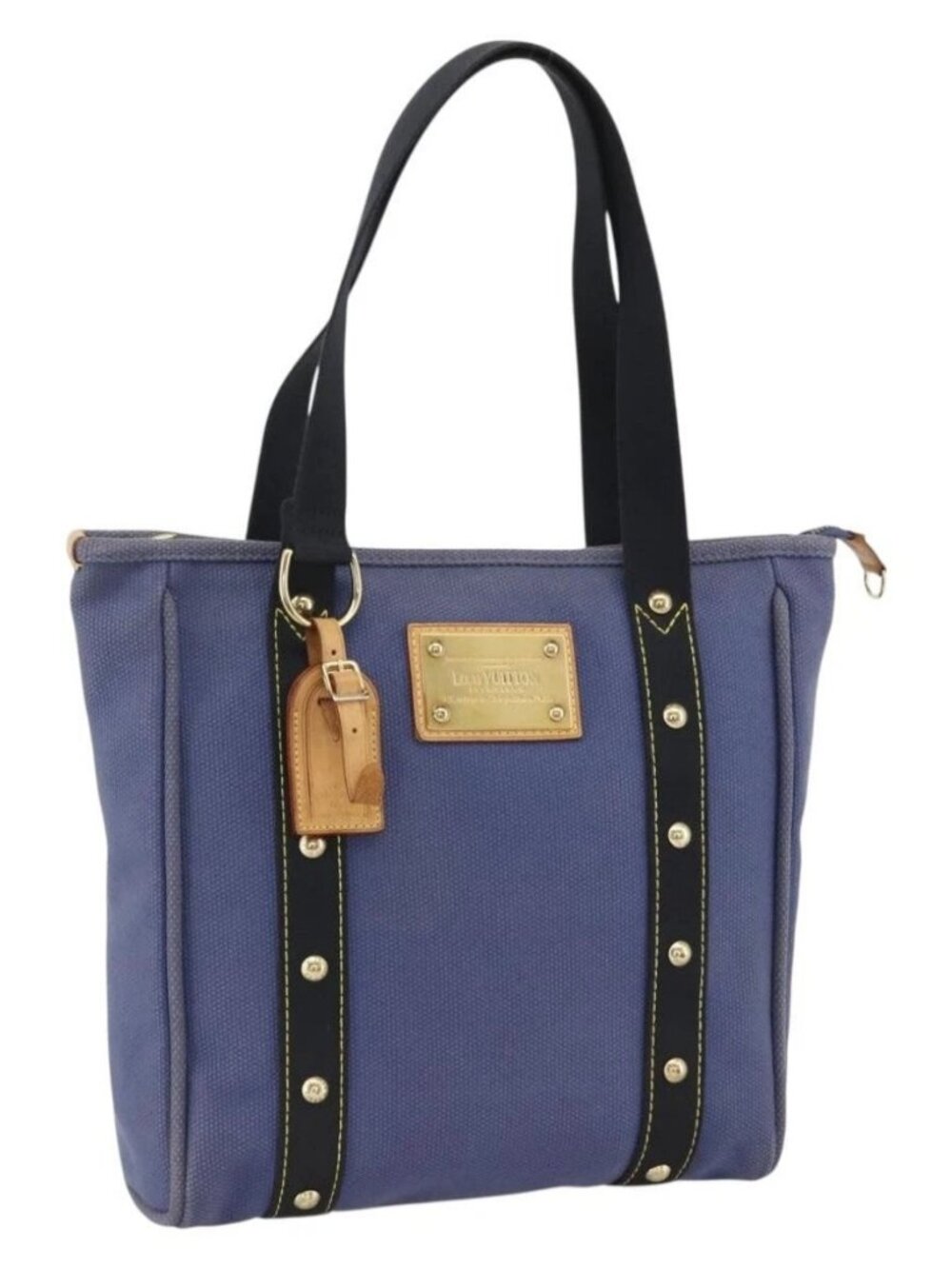LOUIS VUITTON Antigua Cabas MM Tote Bag Blue M40087 LV Auth ka3019 - Picture 2 of 16